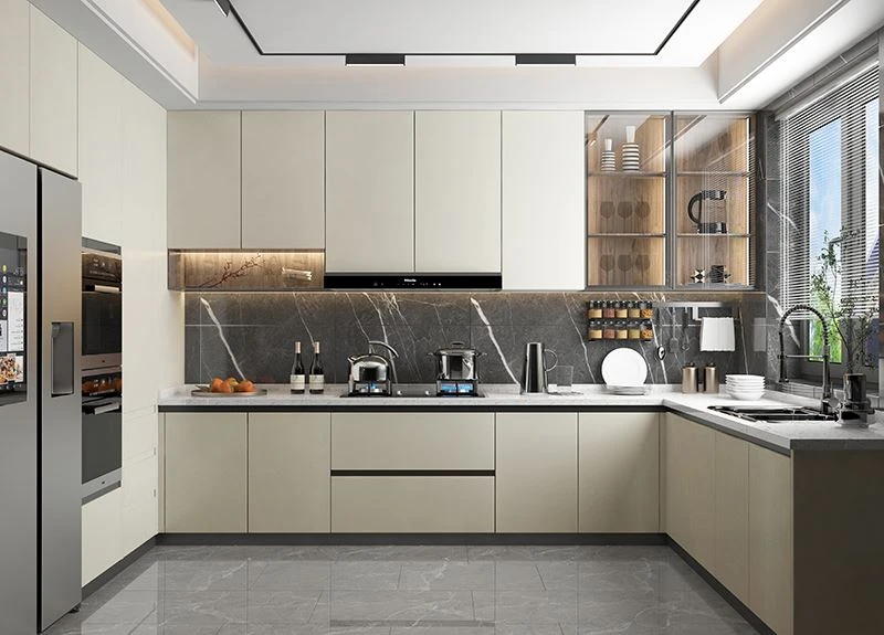 UV lacquer U-shaped kitchen layout UV lacquer U-shaped kitchen layout