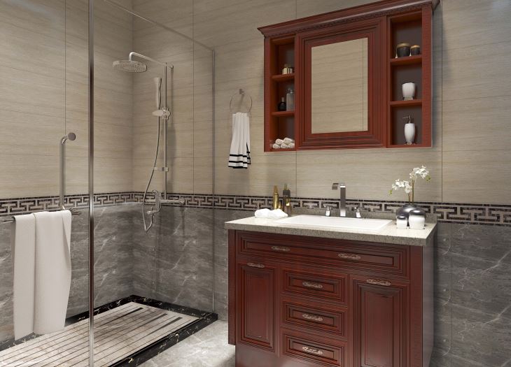 traditional style bathroom cabinet