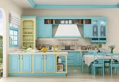Armoire de cuisine en bois massif pastorale