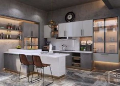 Armoire de cuisine à membrane en PVC