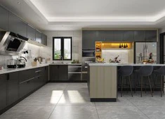 Armoires de cuisine en PVC noir