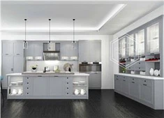 Armoires de cuisine en bois massif gris