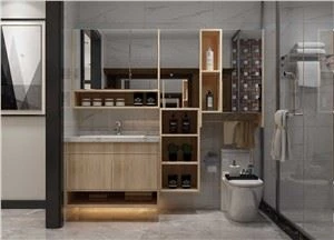 Armoire de salle de bain en grain de bois