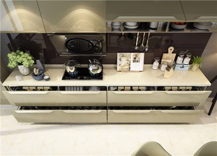 Lacquered Wood Kitchen Cabinets
