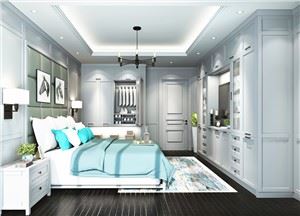 Armoire en bois massif gris